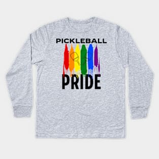 Pickleball Pride LGBTQ Pickleball Gift Pride Month Kids Long Sleeve T-Shirt